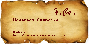 Hovanecz Csendike névjegykártya